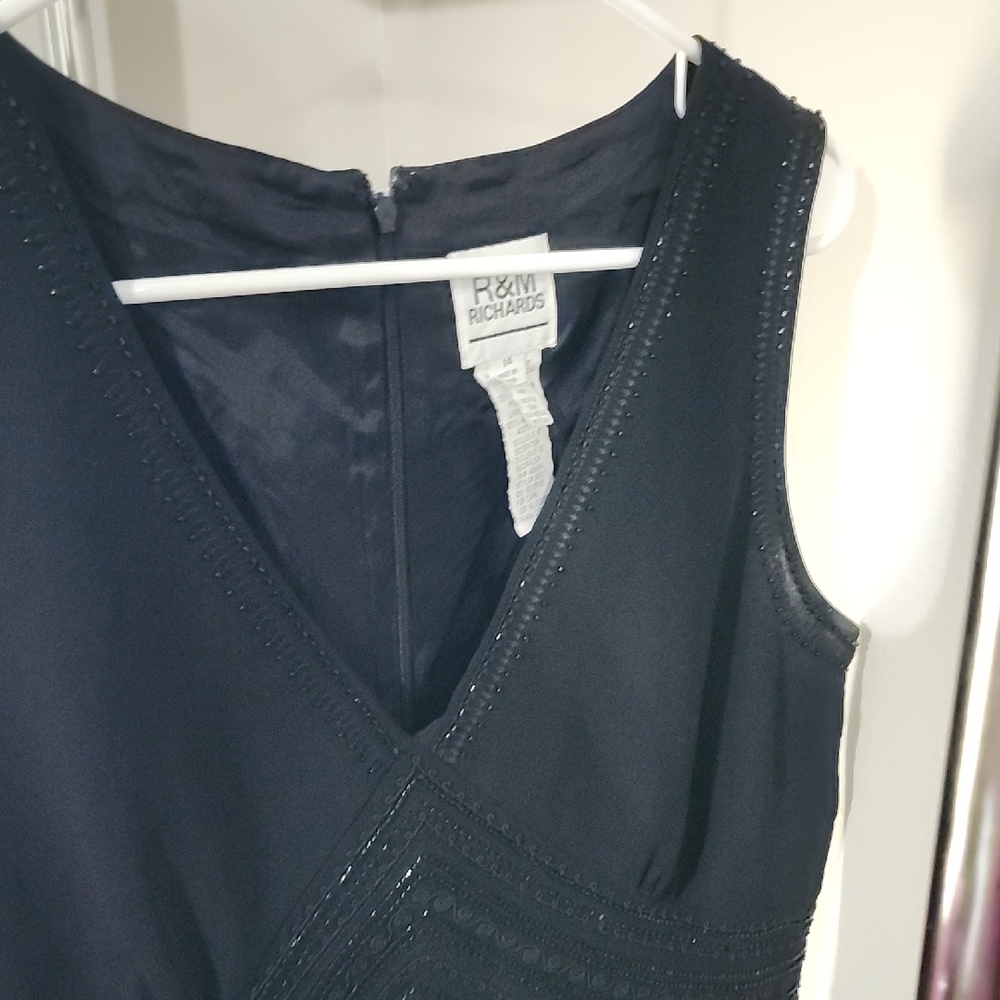 R&M Richards Black V-Neck Dress